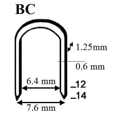 Agrafes BC 12 mm divergentes galva